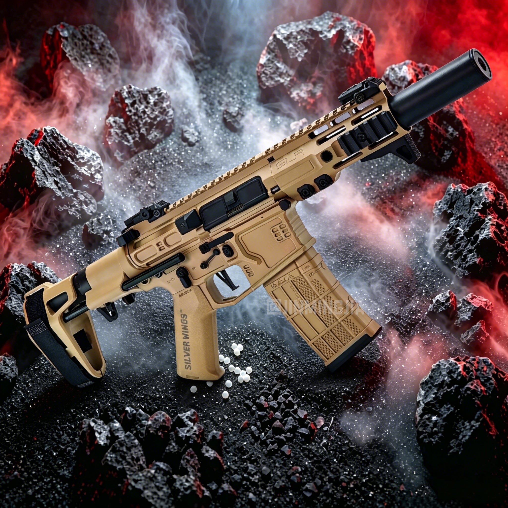 SLR4 gel blaster Electric pre-supplied metal gear gearbox, equipped with a fire control chip - STJMJ Gel Blaster