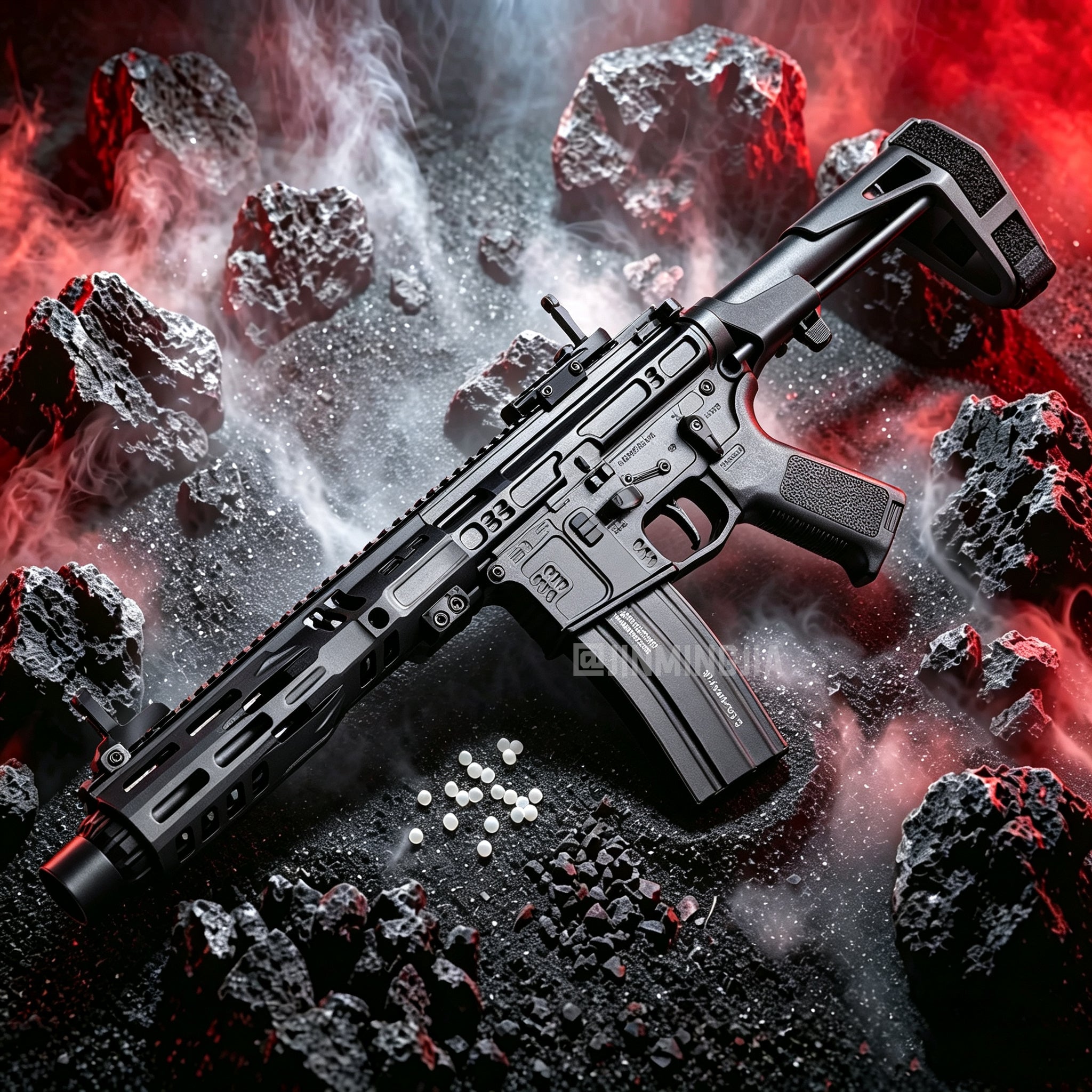 JINGMINGJIA SLR Long M-LOK Gel Blaster Toy Gun Full Metal Gearbox Electric Automatic Splatter Ball Blaster Tactical Shooting Toy For Adult Indoor Outdoor Wargame - STJMJ Gel Blaster