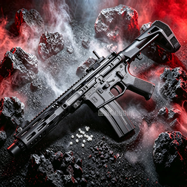JINGMINGJIA SLR Long M-LOK Gel Blaster Toy Gun Full Metal Gearbox Electric Automatic Splatter Ball Blaster Tactical Shooting Toy For Adult Indoor Outdoor Wargame - STJMJ Gel Blaster