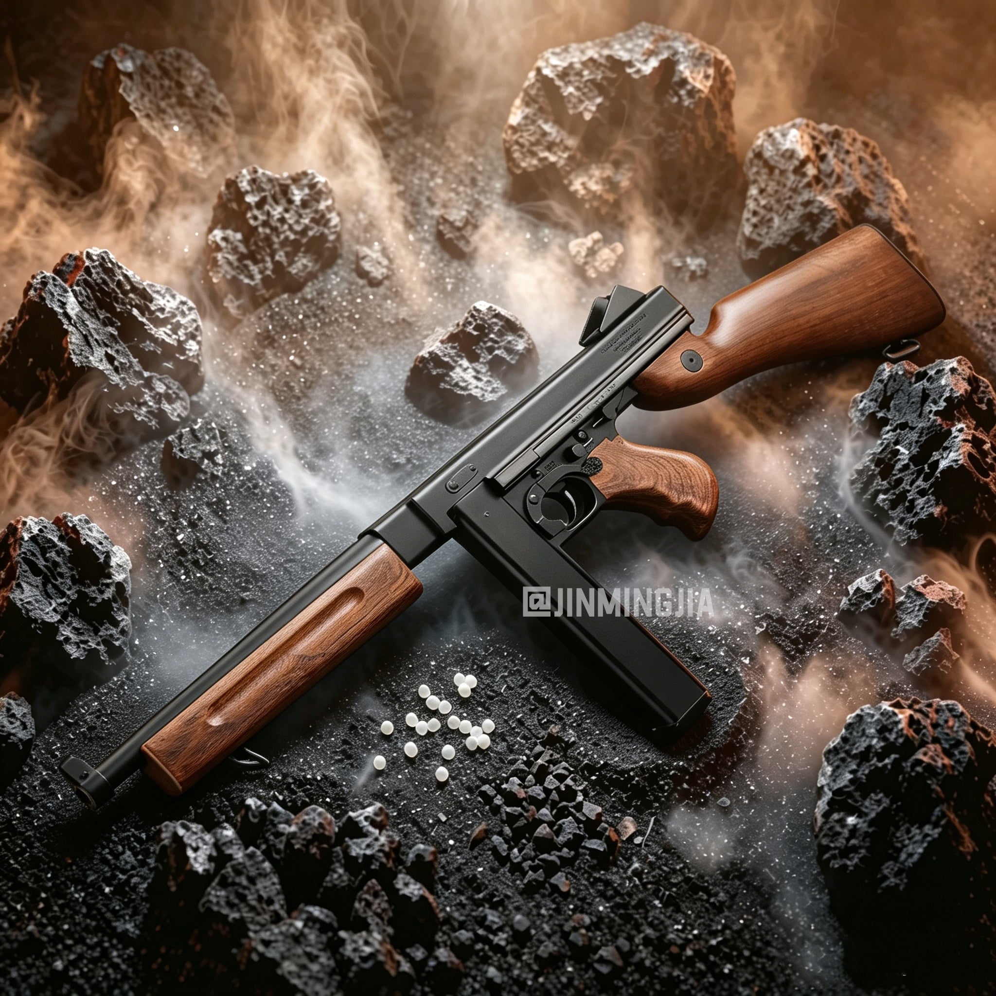 Thompson M1928 'Chicago Typewriter' submachine gun - STJMJ Gel Blaster
