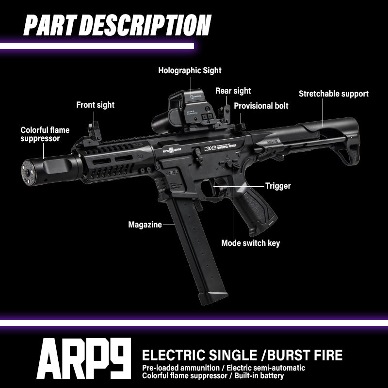 Lehui ARP9 Black Gel Blaster