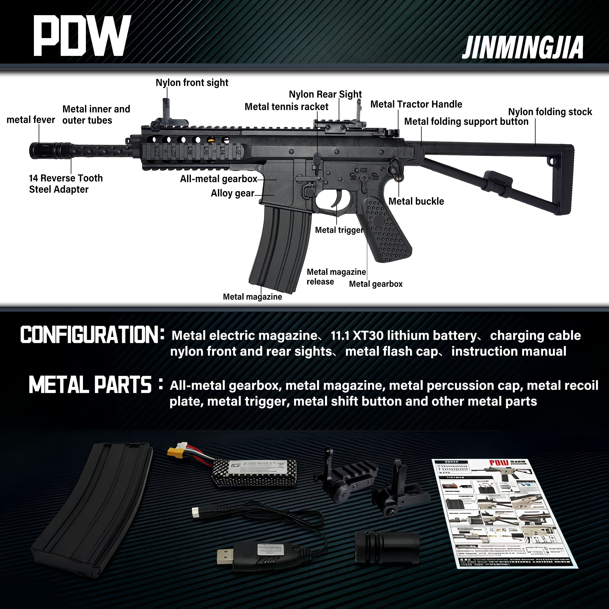Personal Defense Weapon gel blaster gun 7-8mm water-absorbing gel beads - STJMJ Gel Blaster