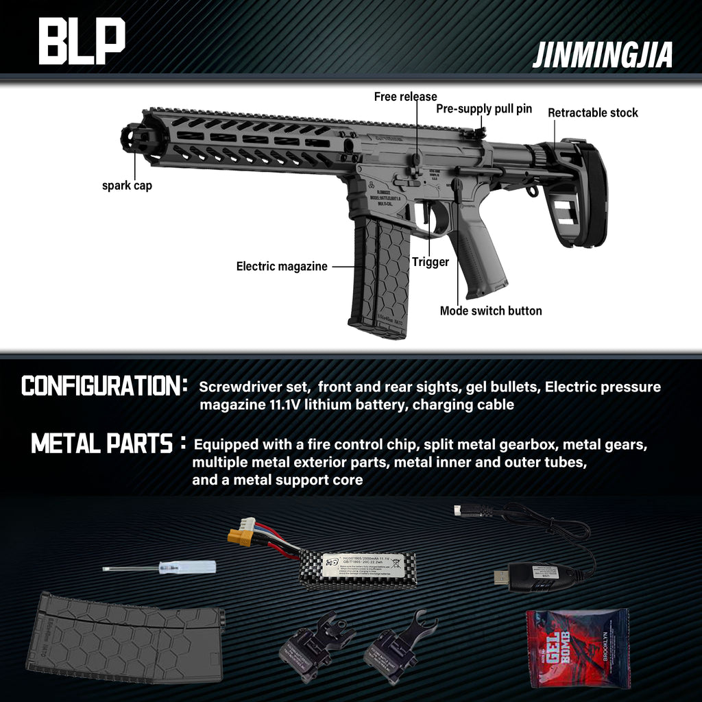 BLP Electric Safety Electronic Water Bullet Gun - STJMJ Gel Blaster