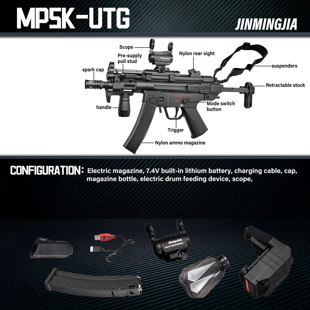 MP5K Electric Gel Blaster guns - STJMJ Gel Blaster