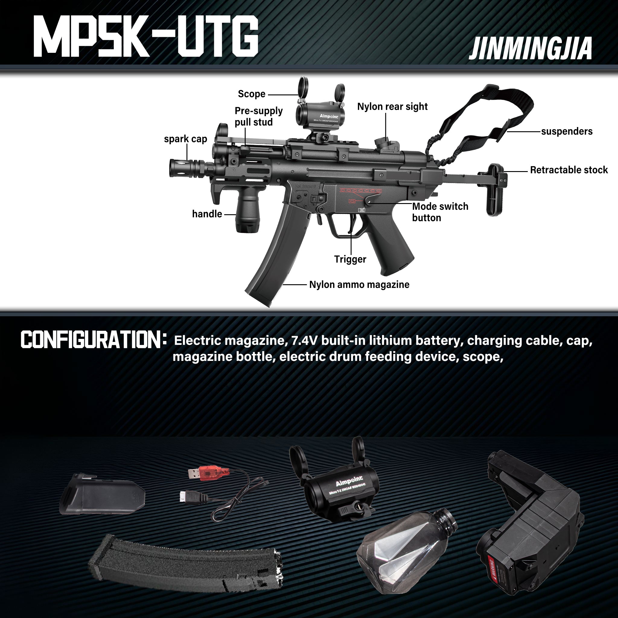 MP5K Electric Gel Blaster guns - STJMJ Gel Blaster