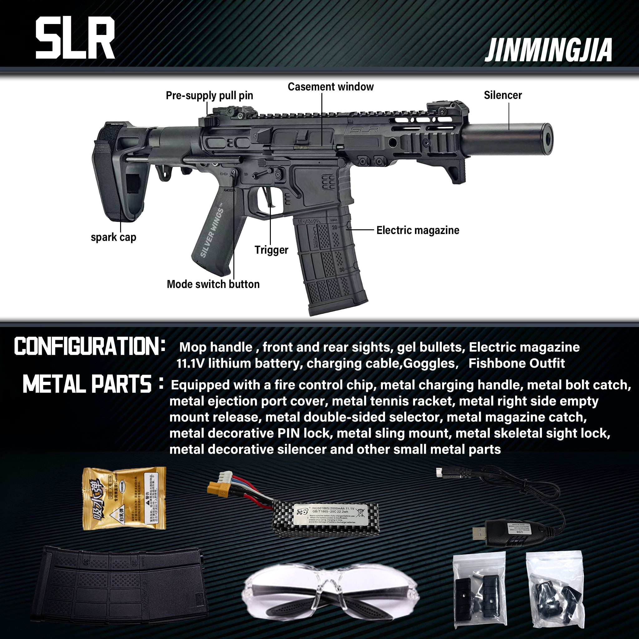 SLR4 gel blaster gun Supports single shot / full auto - STJMJ Gel Blaster
