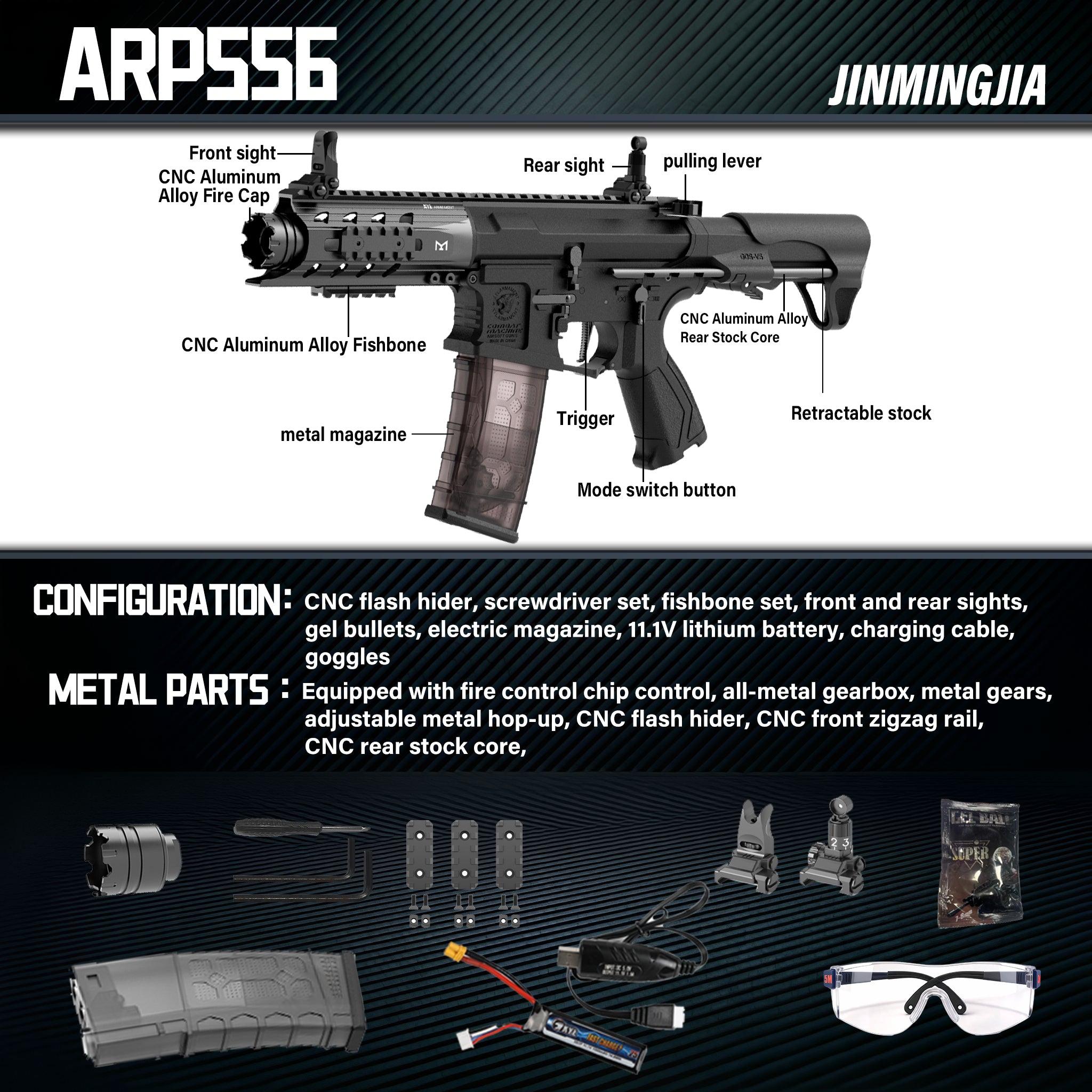 ARP556 Short Version gel blaster guns - STJMJ Gel Blaster