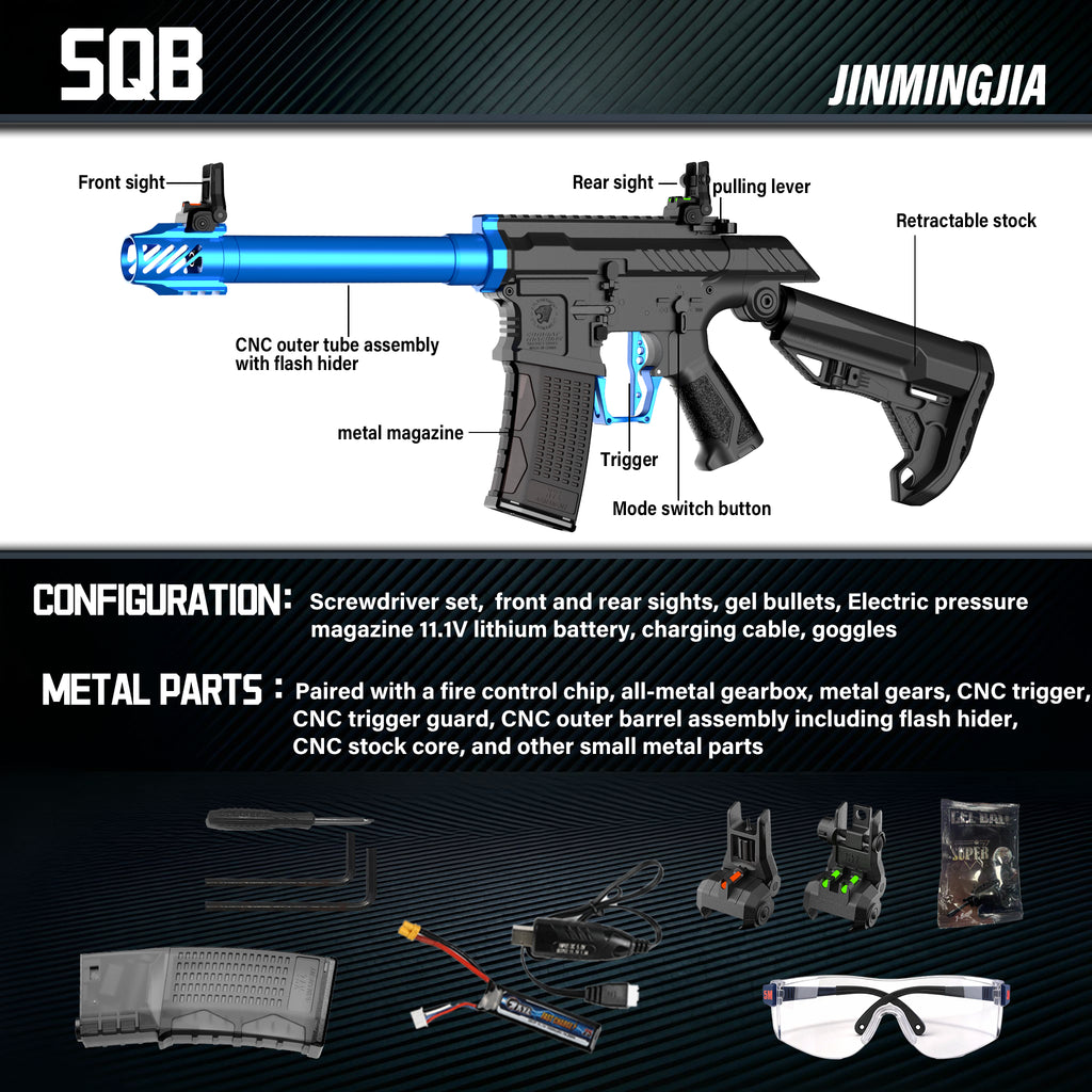 X980-SSG gel blaster gun Built-in electric pre-loaded metal gear gearbox - STJMJ Gel Blaster