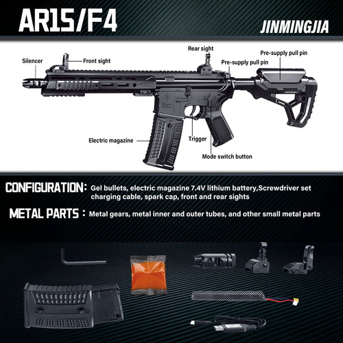 AR15 gel blaster tactical wargame toy gun - STJMJ Gel Blaster