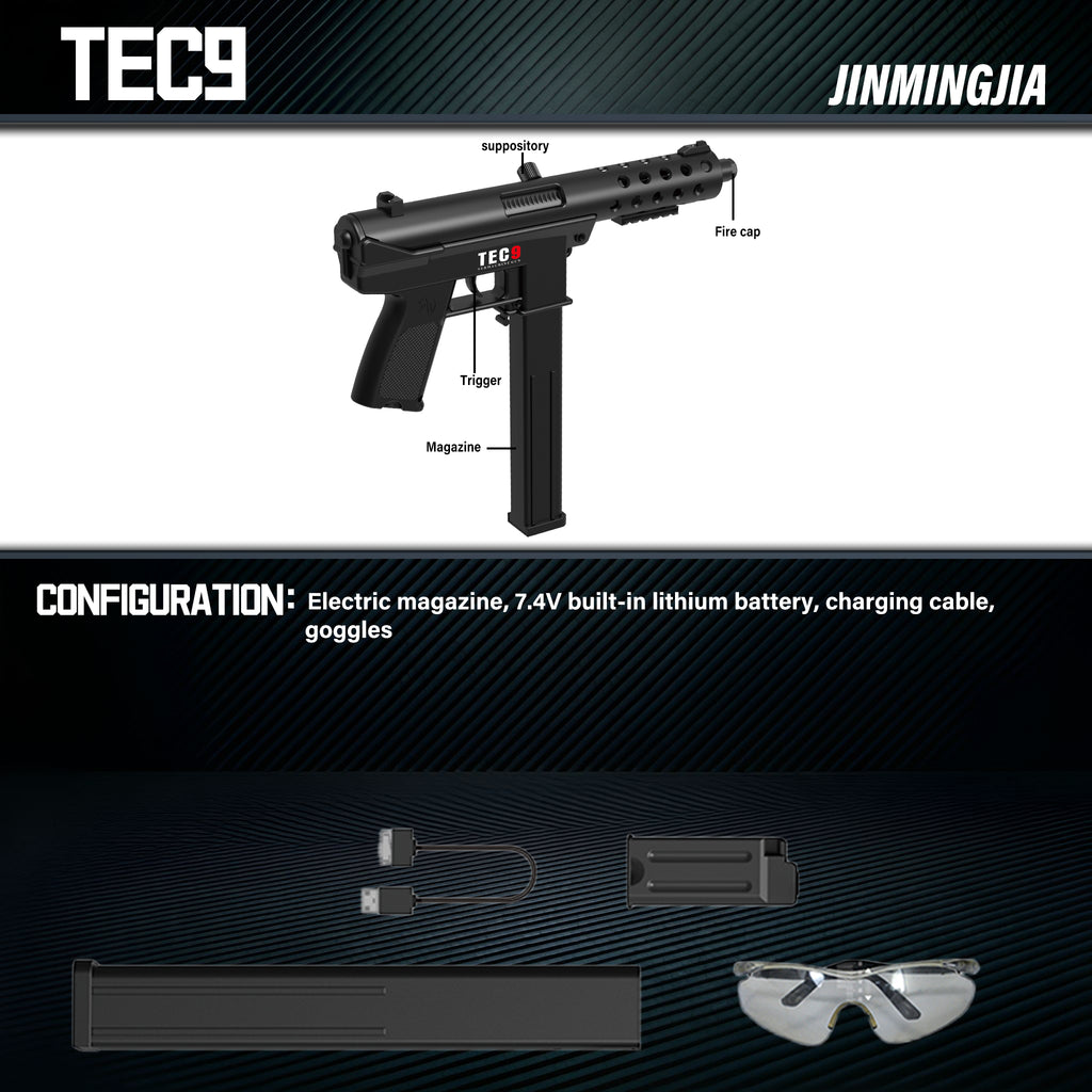 TEC9 Electric Toy Gun Outdoor Shooting Game Splashing Blaster Gun for Boys - STJMJ Gel Blaster