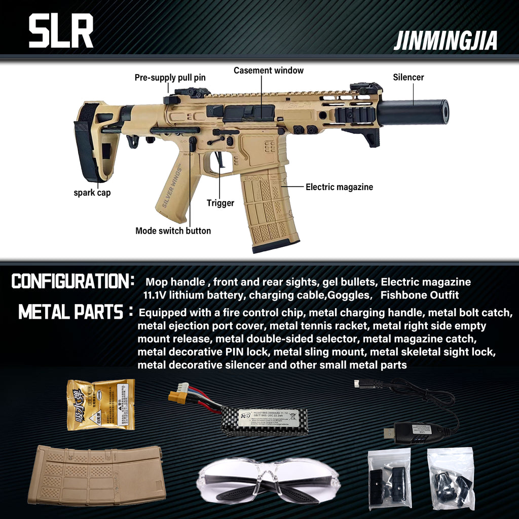 SLR4 gel blaster Electric pre-supplied metal gear gearbox, equipped with a fire control chip - STJMJ Gel Blaster