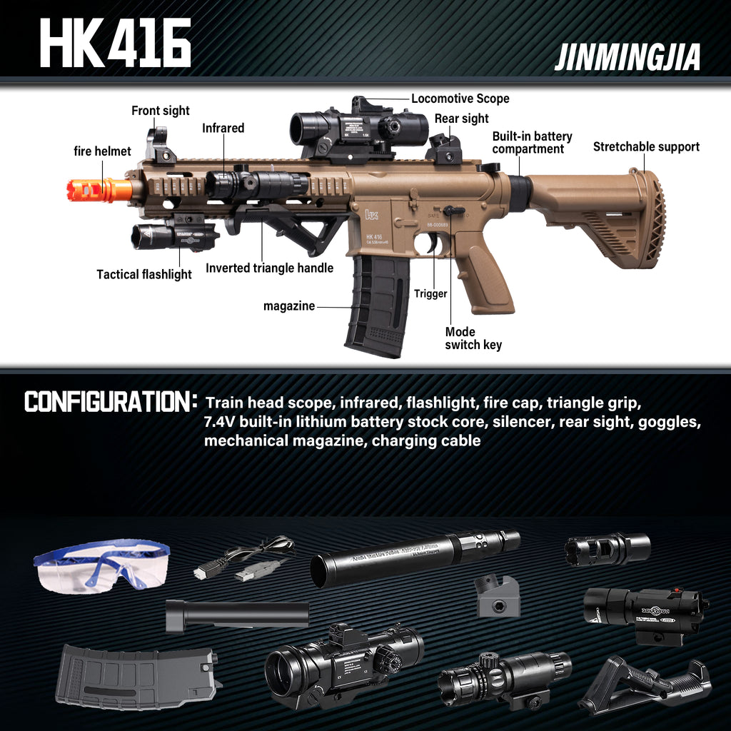 HK416 assault rifle Gel Blaster Electric toy guns - STJMJ Gel Blaster