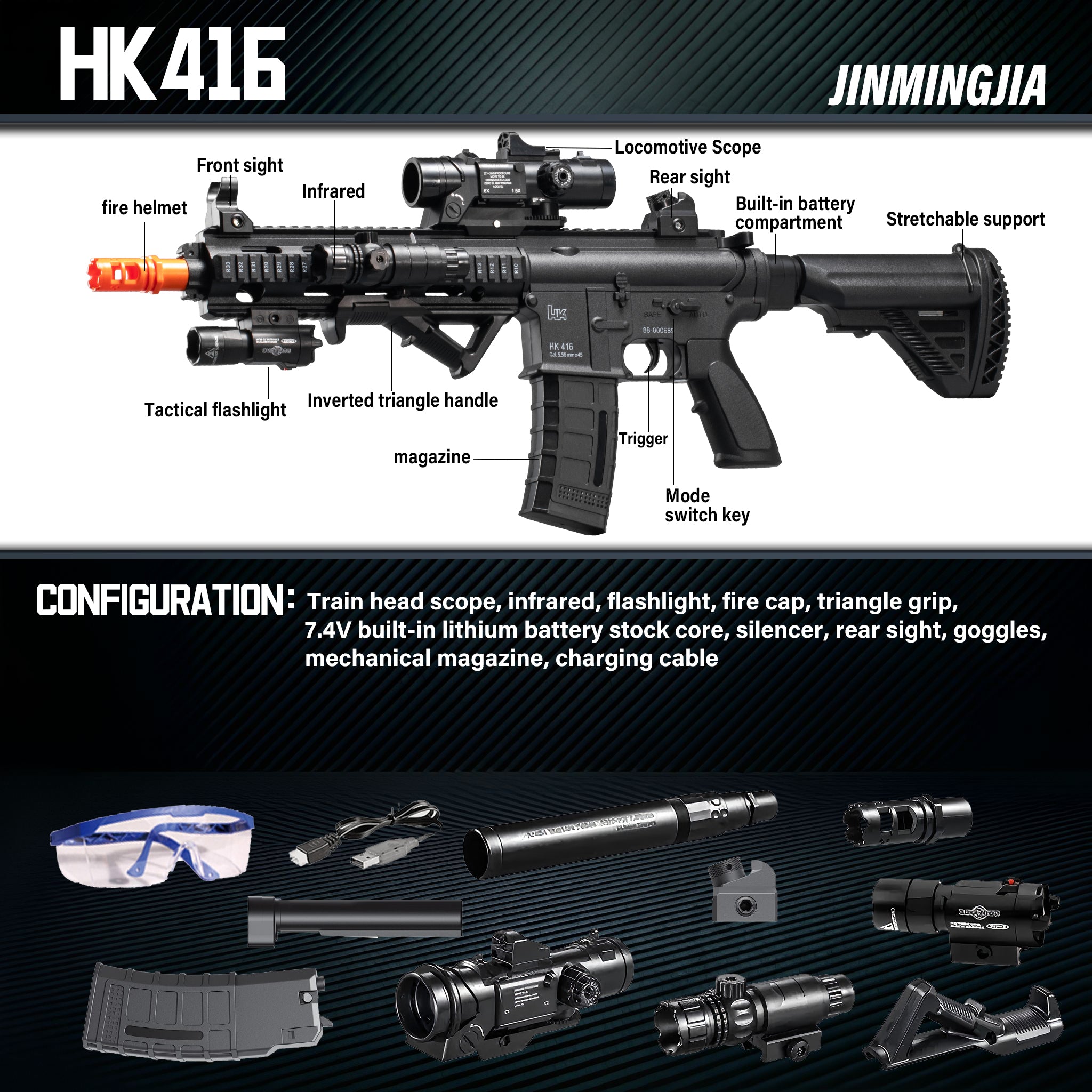 HK416 gel blaster water bullet toy guns - STJMJ Gel Blaster