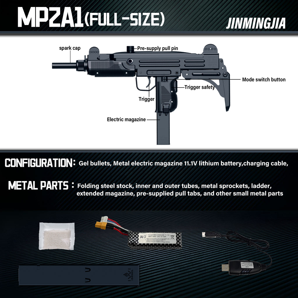 JINGMINGJIA Gel Blaster Toy Gun With Drum Magazine Full Metal Gearbox Electric Automatic Splatter Ball Blaster Vintage Tactical Shooting Toy For Adult Indoor Wargame - STJMJ Gel Blaster