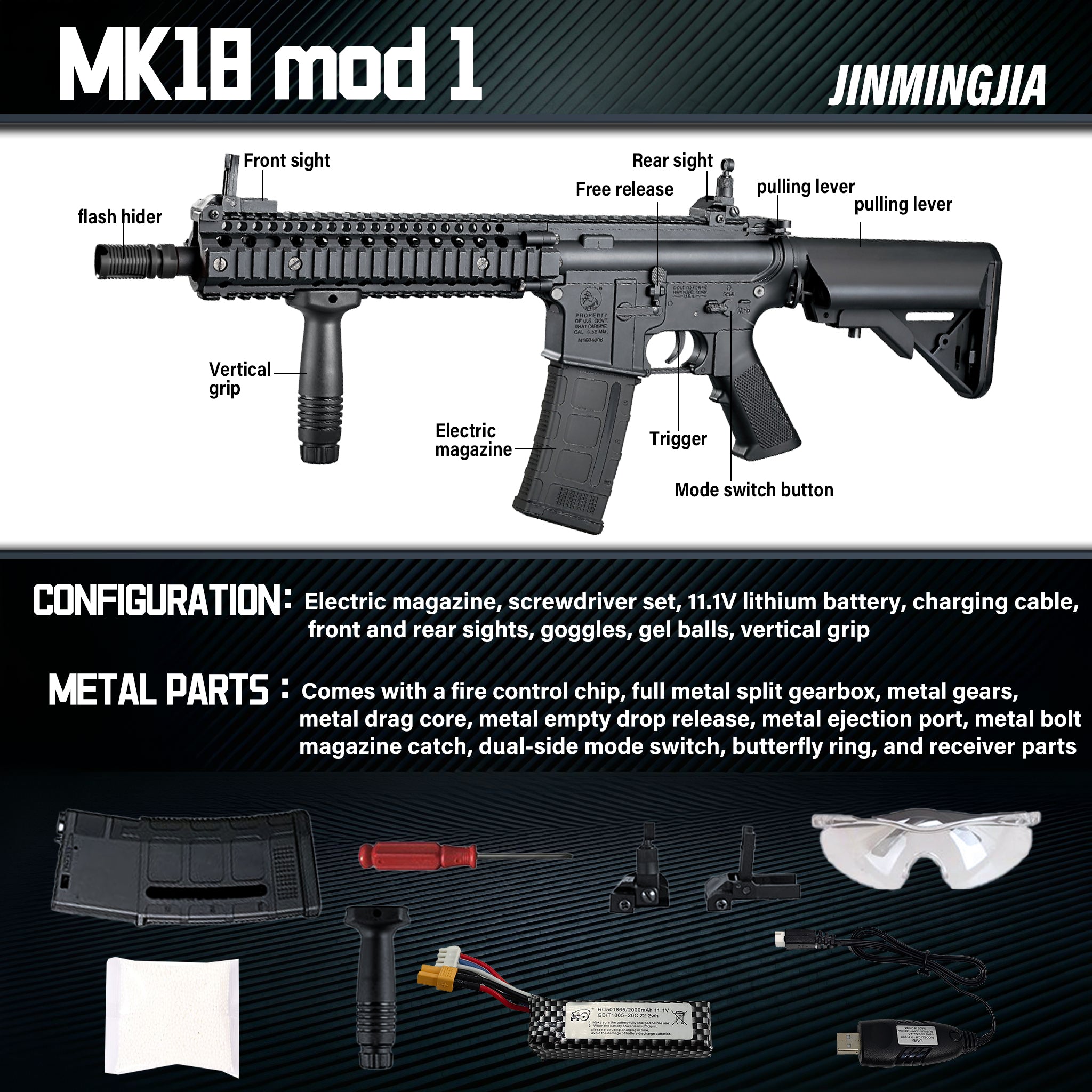 MK18 TOY GUN GEL BLASTER Wargame - STJMJ Gel Blaster